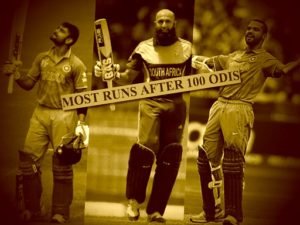 most runs after 100 odi matches