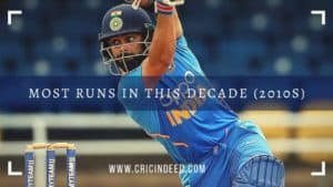 Most Runs in the Decade – ODI & Tests (2010 – 2019)