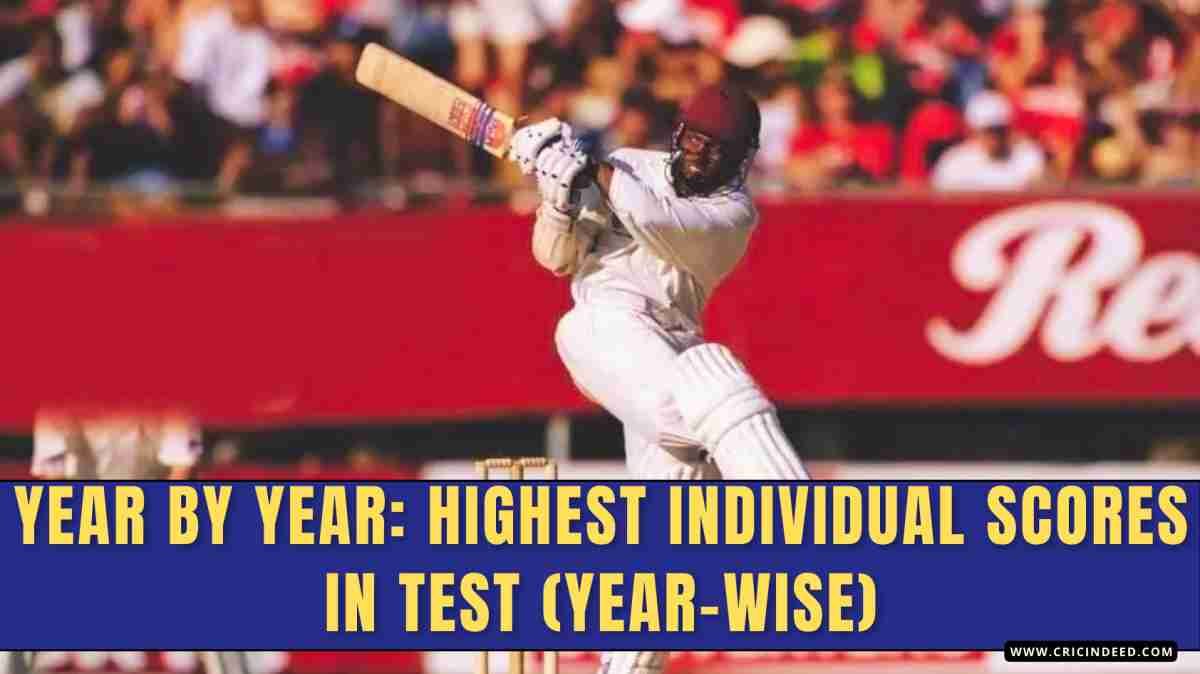 Test Cricket’s Annual Milestones: Highest Individual Score Each Year