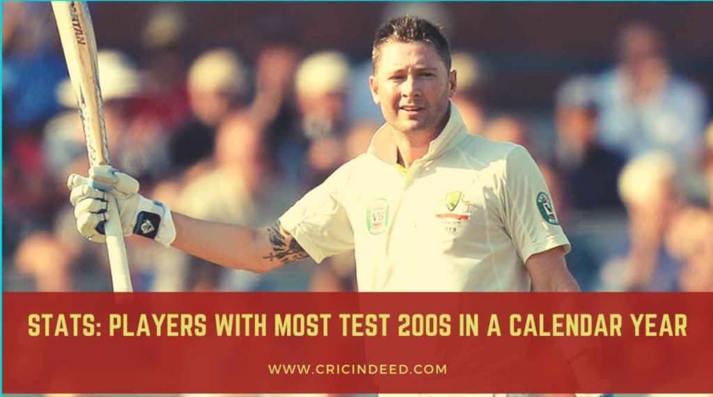 Most Test double centuries in a calendar year