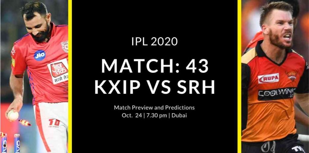 KXIP VS SRH MATCH PREVIEW