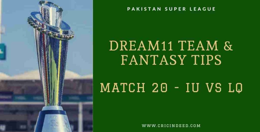 Dream11 Prediction iu vs lq