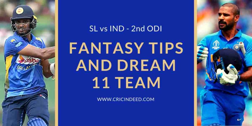 2nd ODI SL vs IND Dream11 Predictions