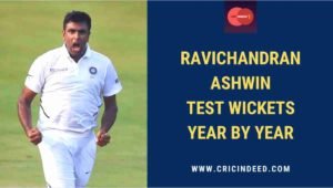 Ashwin test yearwise stats