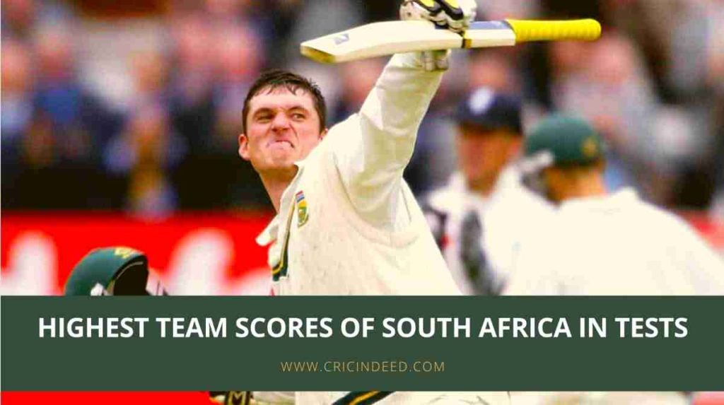 highest team score of south africa in test