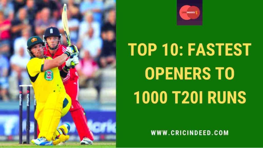 fastest t20I opener to 1000 t20I runs