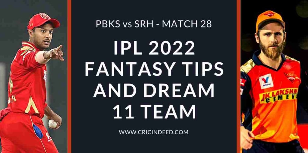 pbks vs srh 2022 dream11 prediction