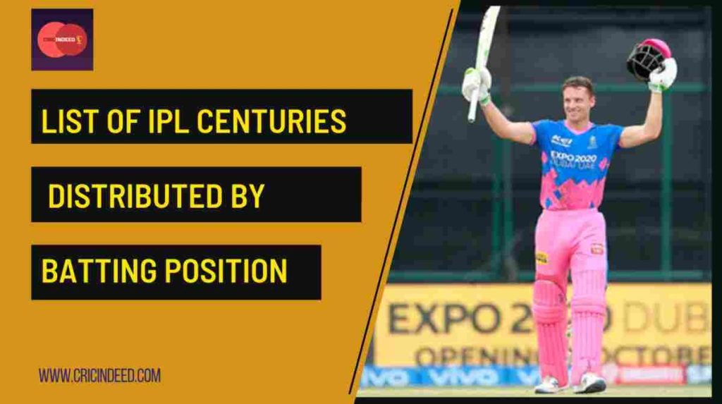 ipl centuries by batting position