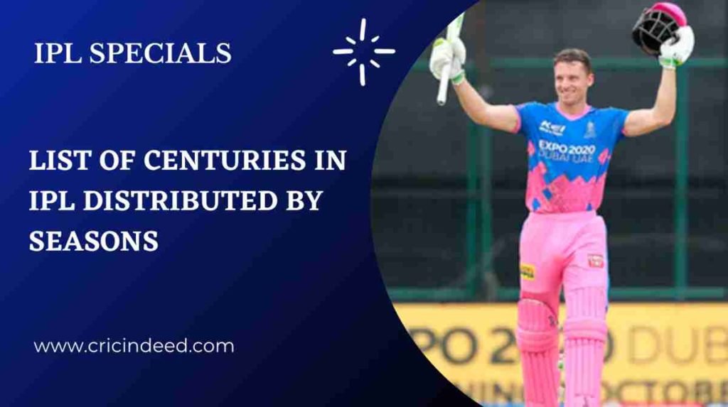 ipl centuries yearwise