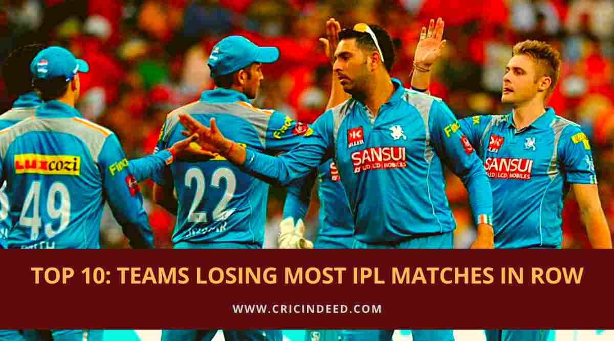 IPL Stats: Most Consecutive Losses by Teams