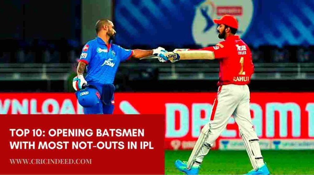 opening batters with most not outs in ipl
