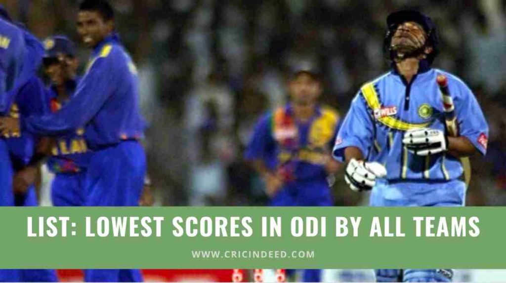lowest odi scores by countries