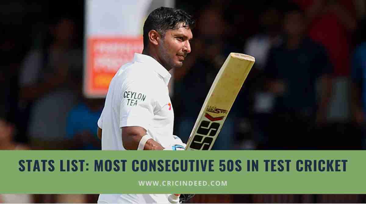 Most Consecutive 50s in Test Cricket (Innings)