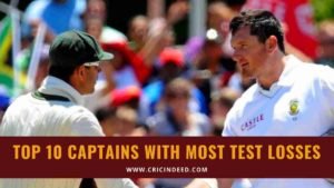 captains with most test losses