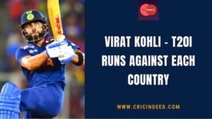 virat t20 runs against each country