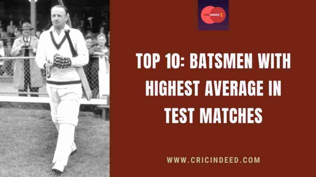highest batting average in test
