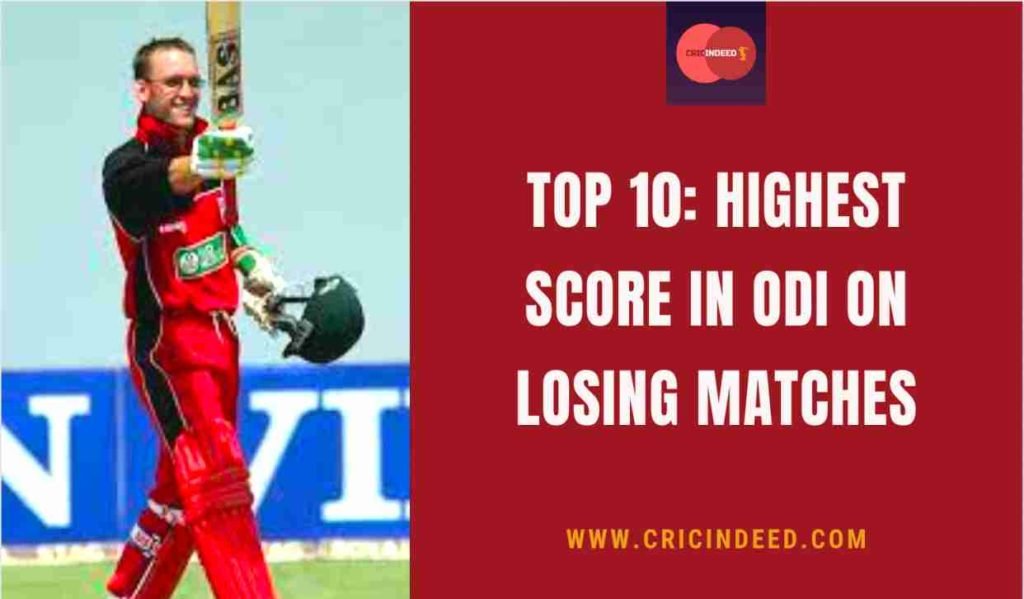 highest odi score in losing causes