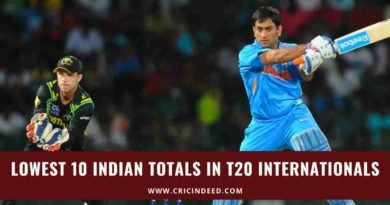 lowest t20 score by india