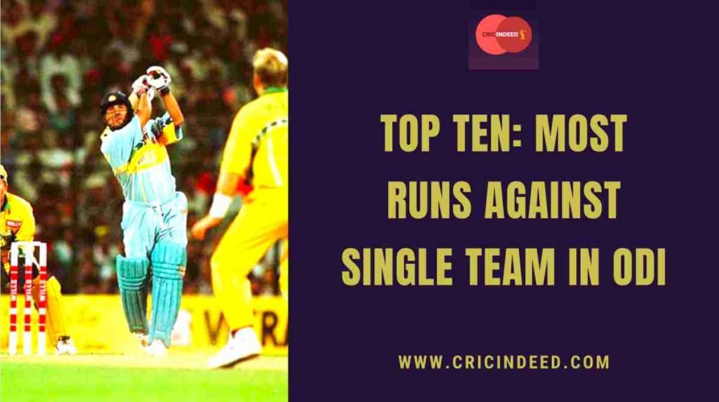 most runs against one team in odi