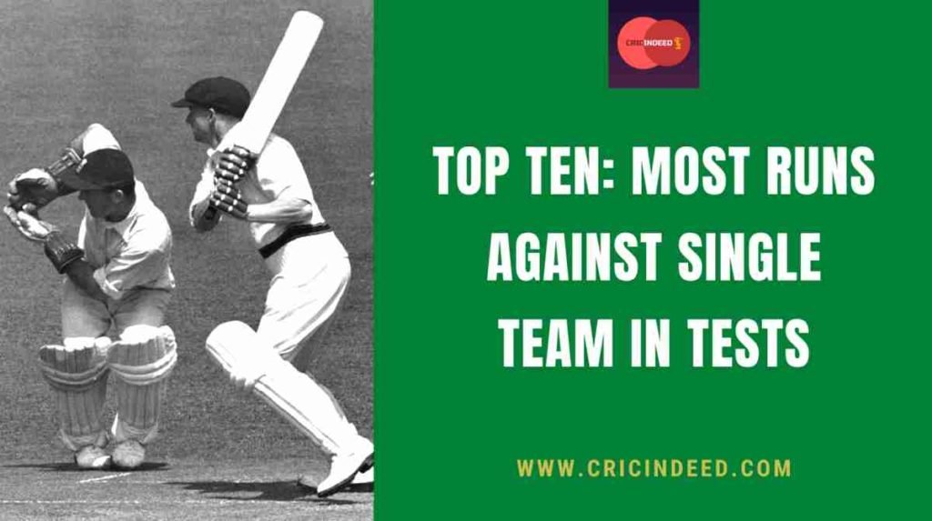 most runs against one team in test cricket