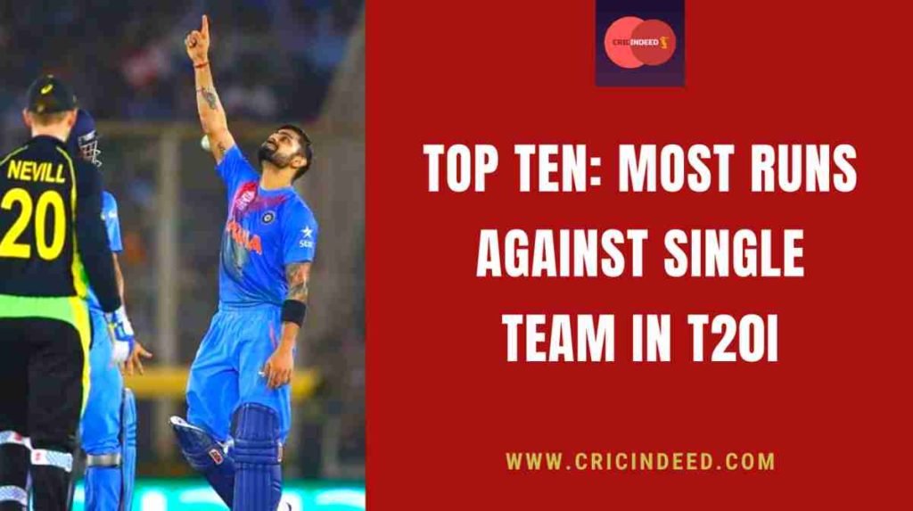 most runs vs one team in t20i