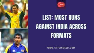 most runs vs india in all three formats