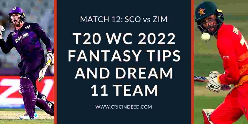 scotland vs zimbabwe match 12 dream11 team predictions