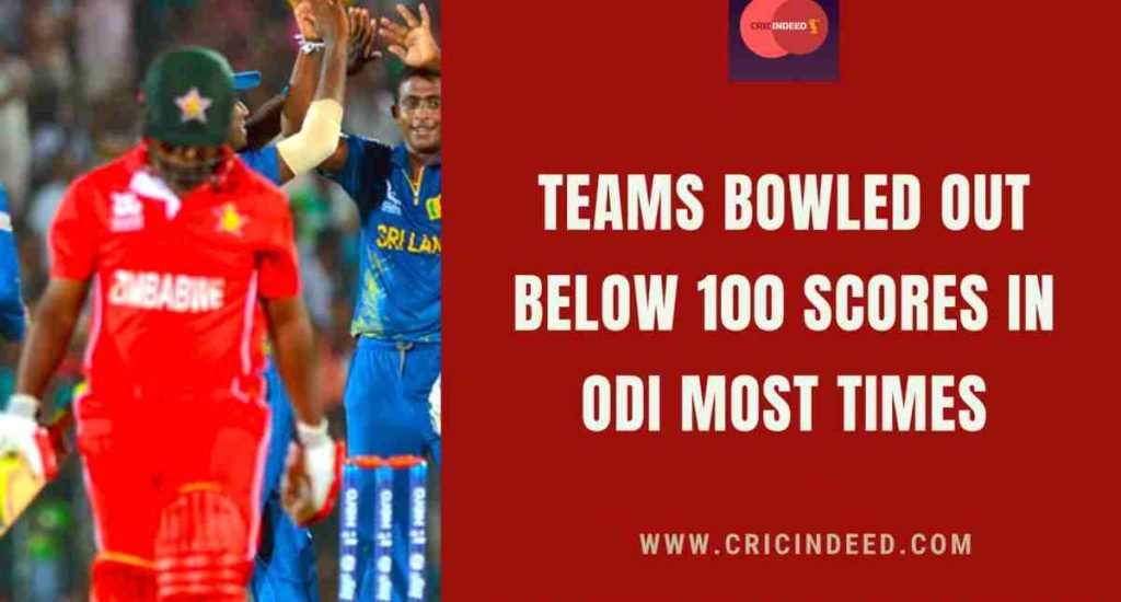 teams bowled out below 100 runs most times