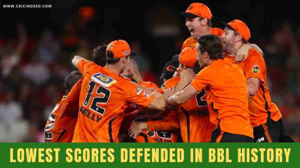 lowest team score defended successfully in bbl