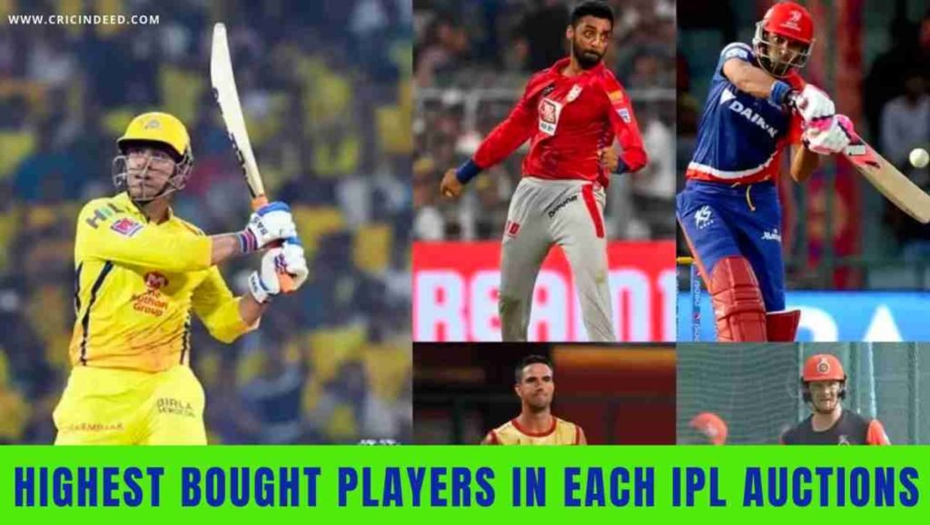 most expensive players in each ipl auction