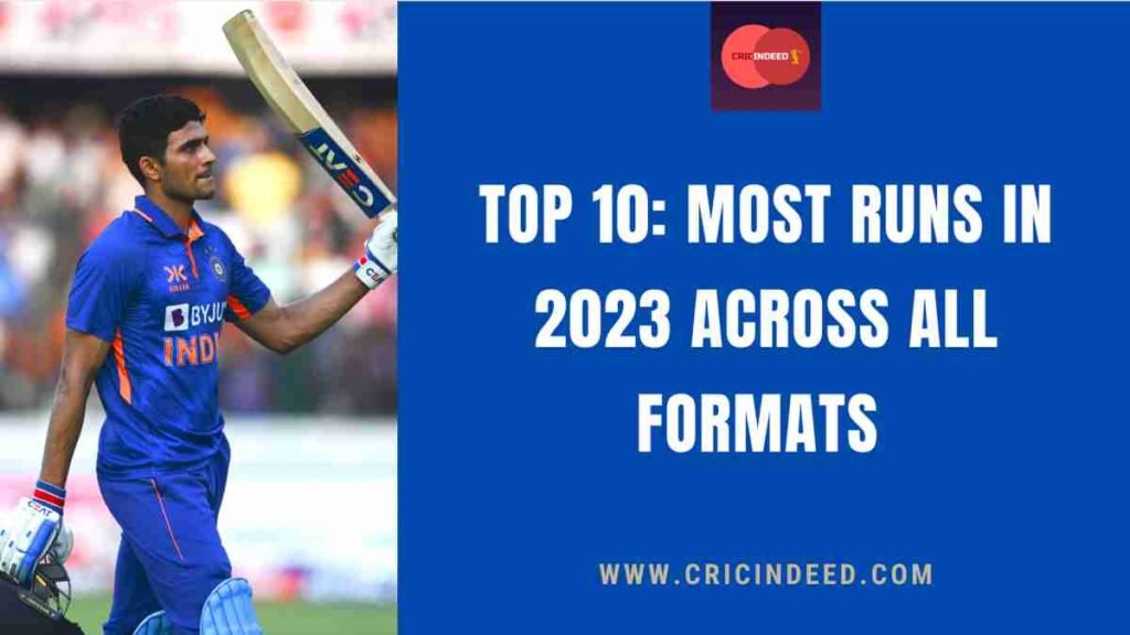 most runs in 2023 in all three formats