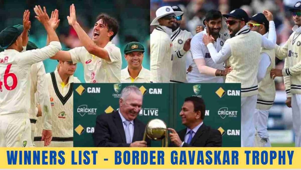 border gavaskar trophy winners list