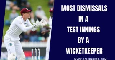 Most Dismissals in a Test Innings by a Wicketkeeper