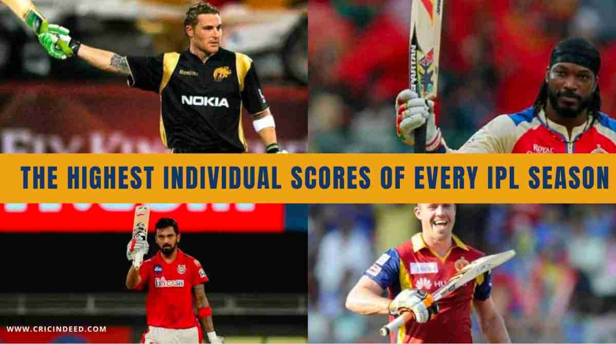 IPL Stats: Season-wise Highest Individual Scores (From 2008 to 2025)