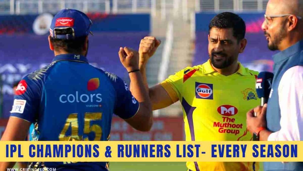 ipl winners list