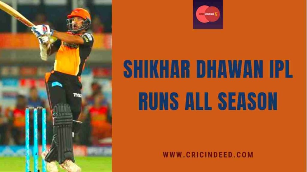shikhar dhawan ipl runs all season