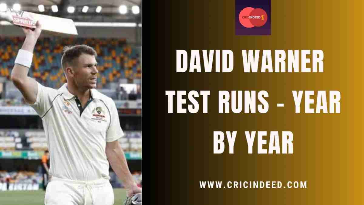David Warner Test Runs – Year by Year