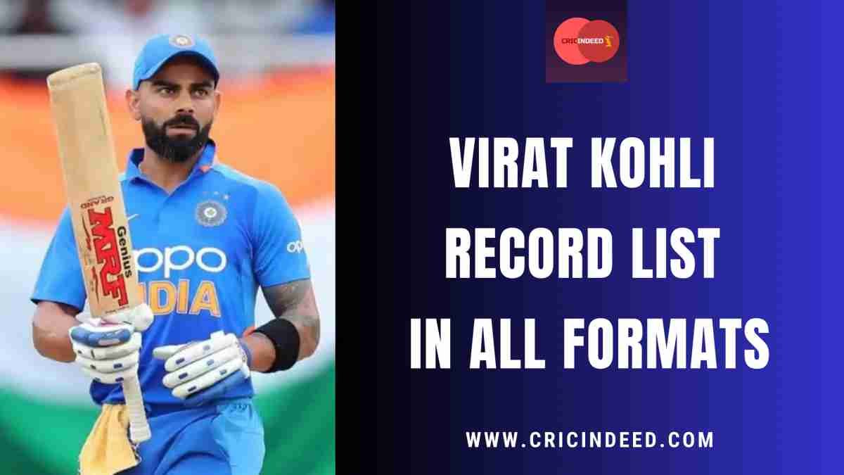 Virat Kohli – Complete Records List in Each Format