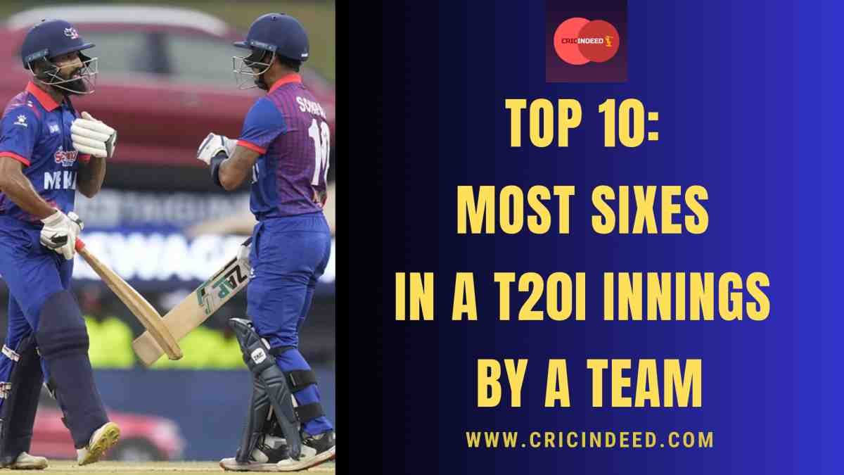 Most Sixes in a T20I Innings by a Team
