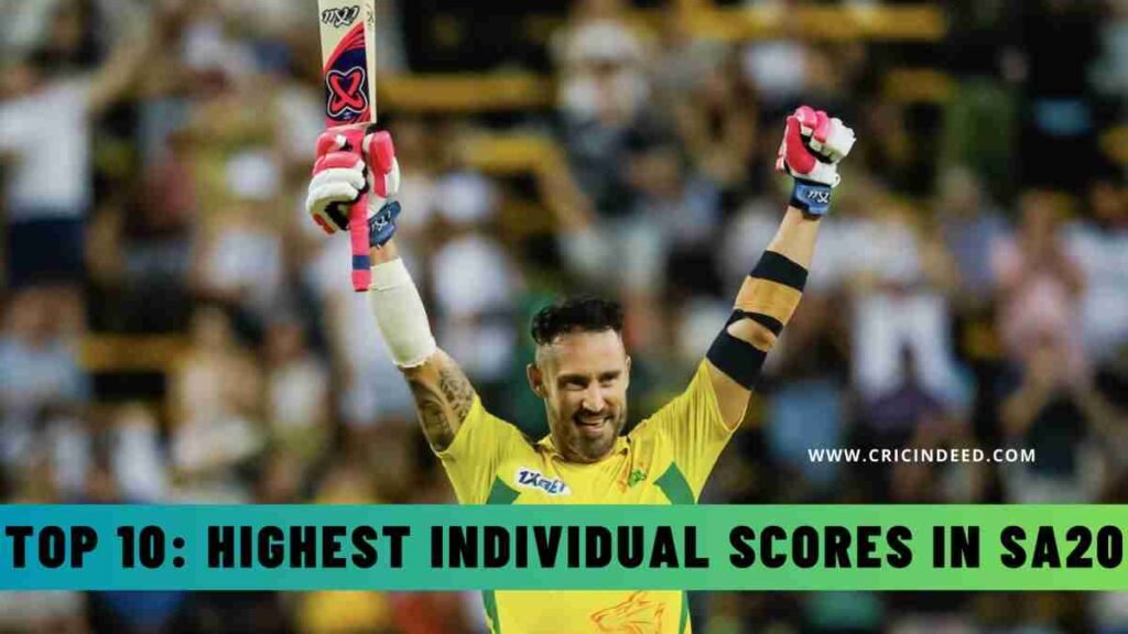 Highest Individual Scores in SA20