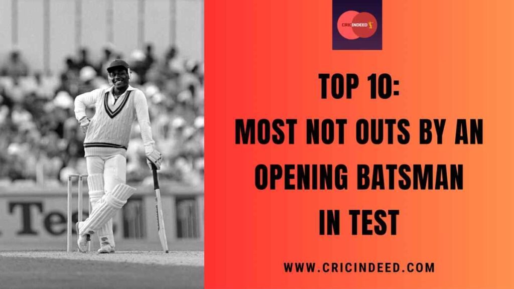 Most Not Outs by an Opening Batsman in Test