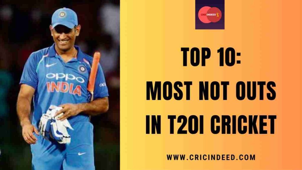 Most Not Outs in T20I Cricket