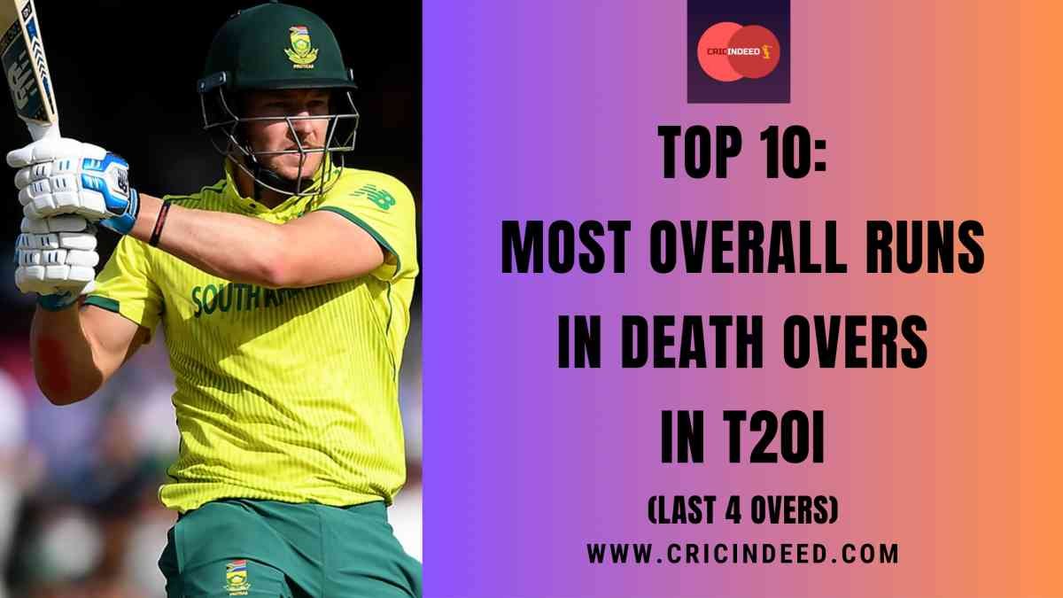 Most Overall Runs in Death Overs in T20Is