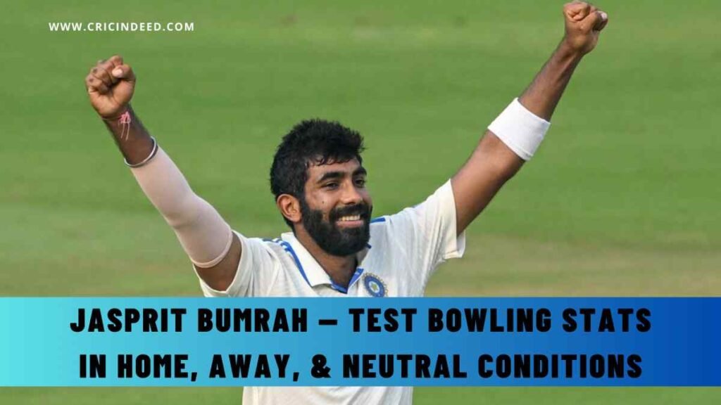 Jasprit Bumrah — Test Bowling Stats in Home, Away, & Neutral Conditions
