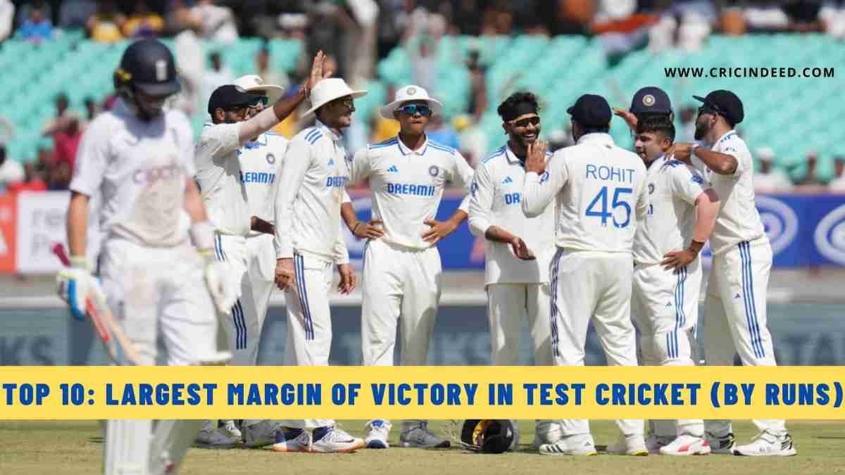 Largest Test Win Margins by Runs (All-Time)