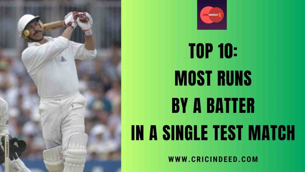 Most Runs by a Batter in a Single Test Match