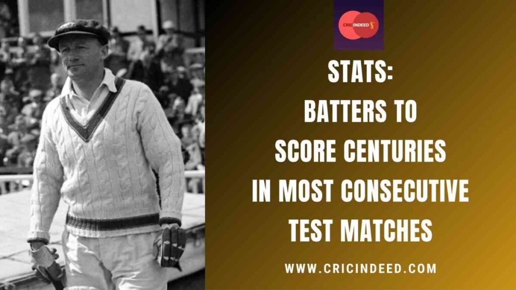 Stats: Batters to Score Centuries in Most Consecutive Test Matches