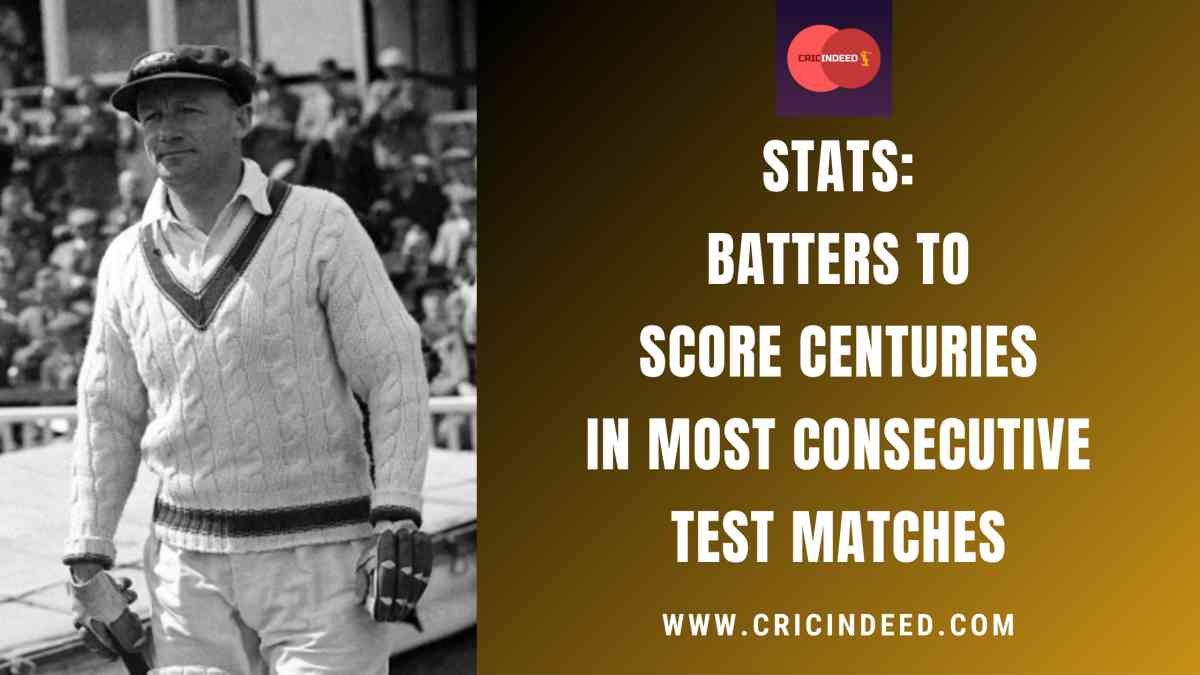 Most Consecutive Test Centuries by a Batsman