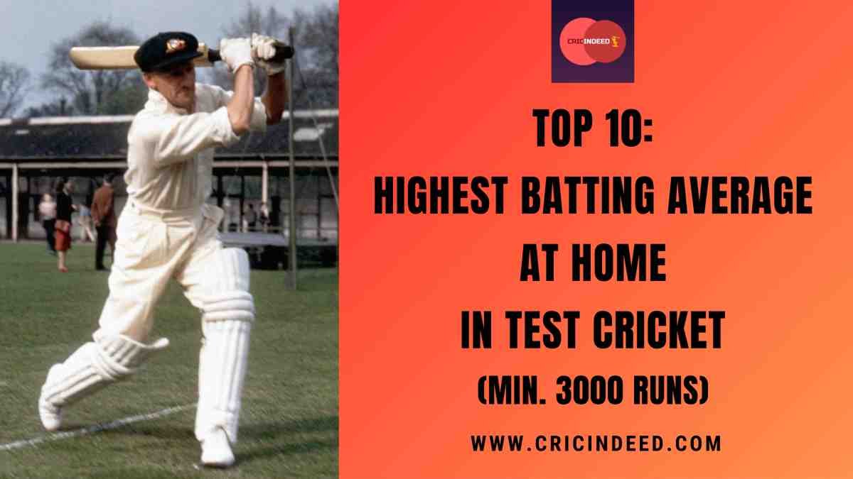 Highest Batting Average at Home in Test Cricket