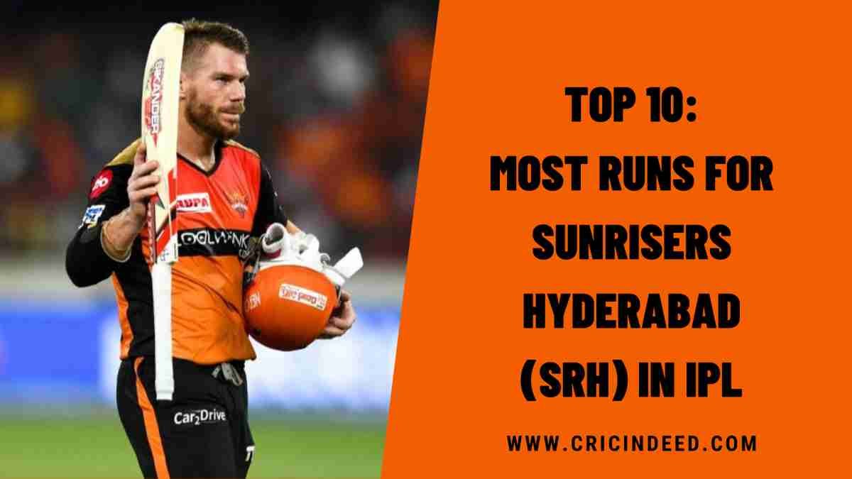 IPL Stats: Most Runs for Sunrisers Hyderabad (SRH)